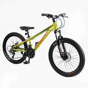 Велосипед Спортивний Corso 24" дюймів CONCEPT CP-24010 рама алюмінієва 11’’, обладнання Shimano, 21 швидкість