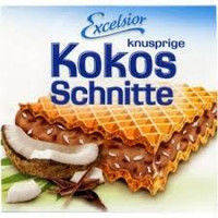 Вафли Excelsior Kokos Schnitte knusprige с кокосом 250гр