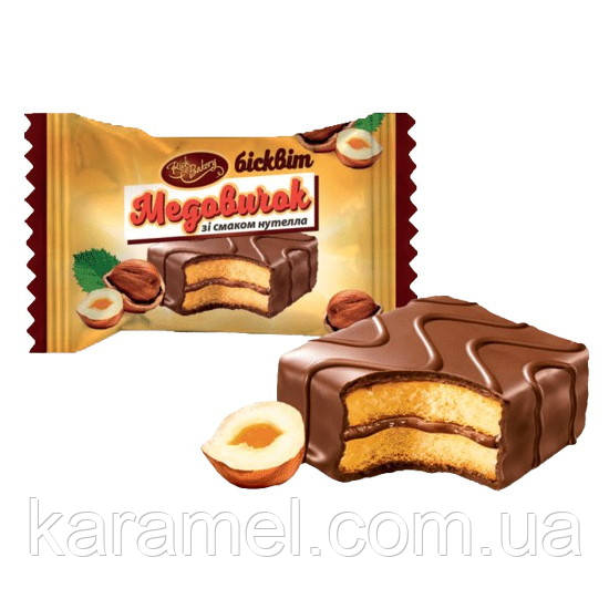 Бісквіт «Медовичок» зі смаком Нутели 100г., фото 1