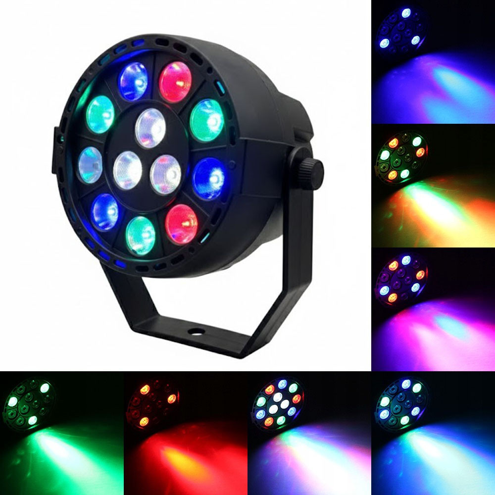 Світлодіодний LED прожектор RGB, 12LEDх1W, від мережі / Сценічний світильник / Прожектор заливного світла, фото 1