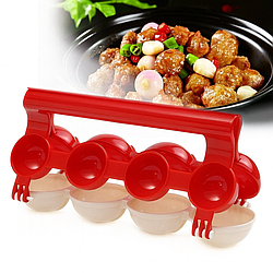 Форма для котлет 4 секції / Форма для ліплення фрикадельок /  Прес-форма для приготування котлет / Форма для котлет з начинкою