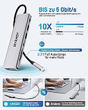 Концентратор BYEASY USB-C 7 в 1 з HDMI 4K, USB 3.0, SD/TF, Power Delivery 100 Вт, фото 6