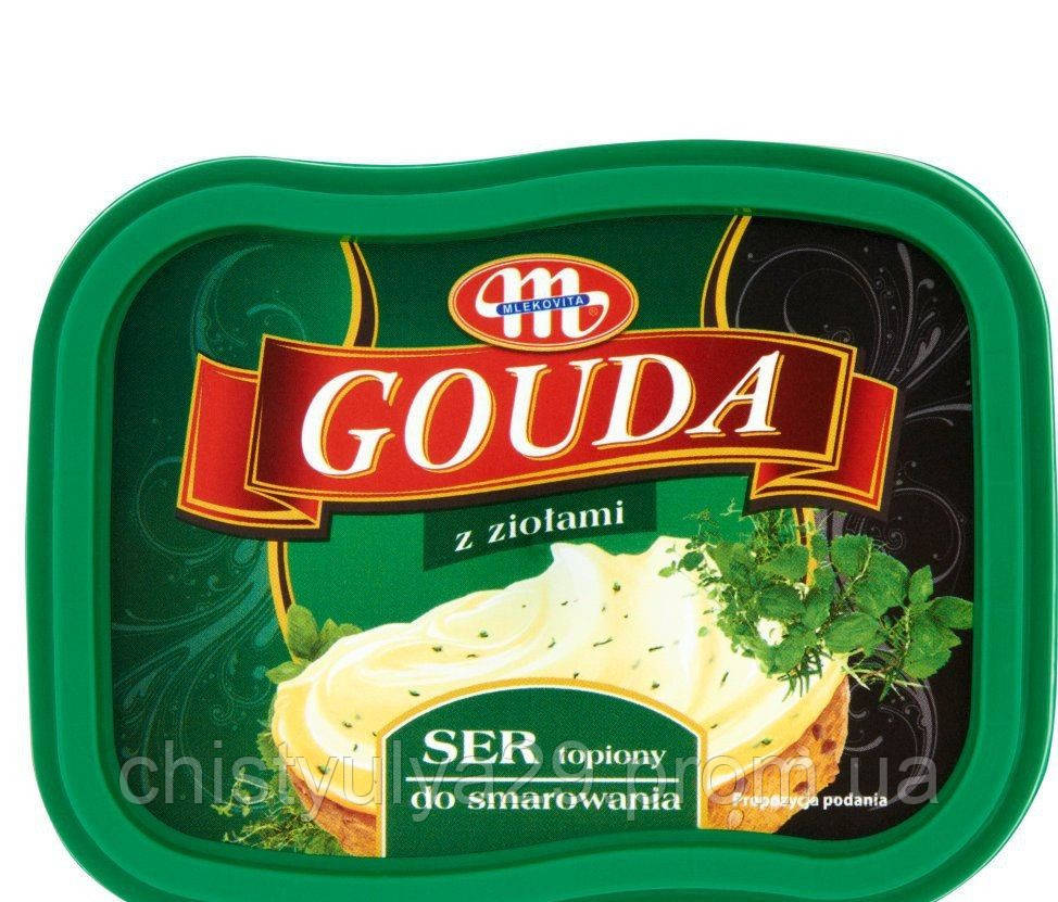 Сир плавлений Mlekovita Gouda з зеленню, 150 г Гауда