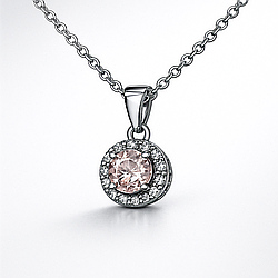 Морганіт срібне кольє, 0236ПМ