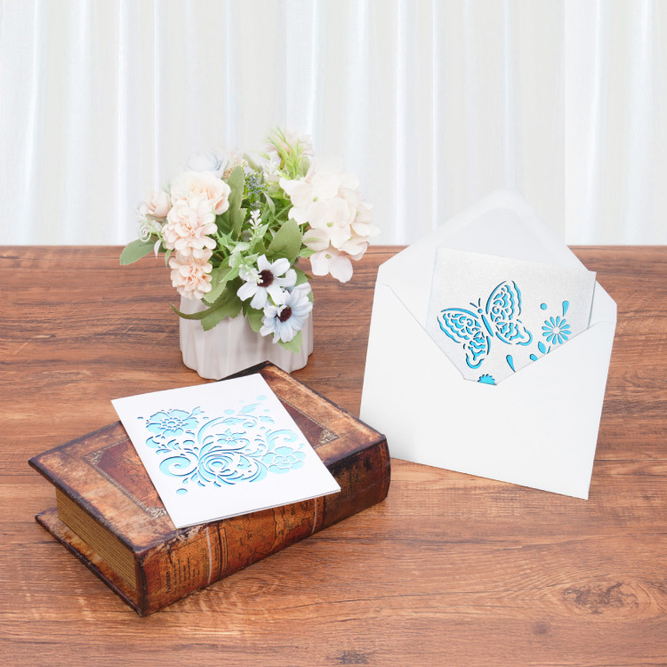 Bambu Pearlescent White Greeting Card Set