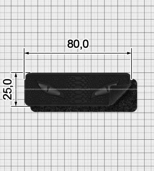 Нашивка ПВХ Котячі очі Фосфор+Чорний, фото 1