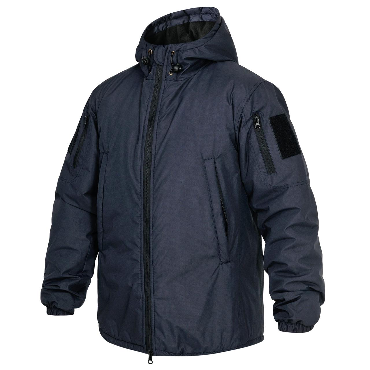 Зимова тактична куртка WinTac STALKER WINTER ARMOR Navy Blue VELCRO темно синя, фото 1