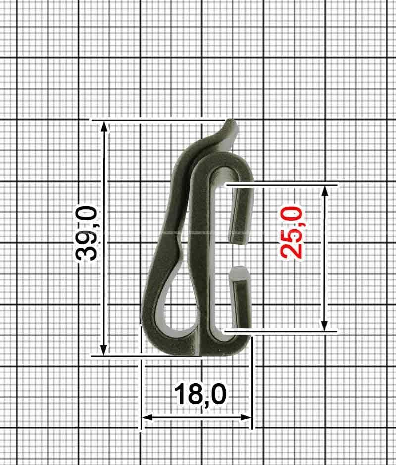 Тактичний гачок Molle Khaki (поліамід) 25мм хакі - WinTac, фото 1