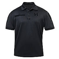 Тактичне поло CoolMax Black Velcro чорне - WinTac