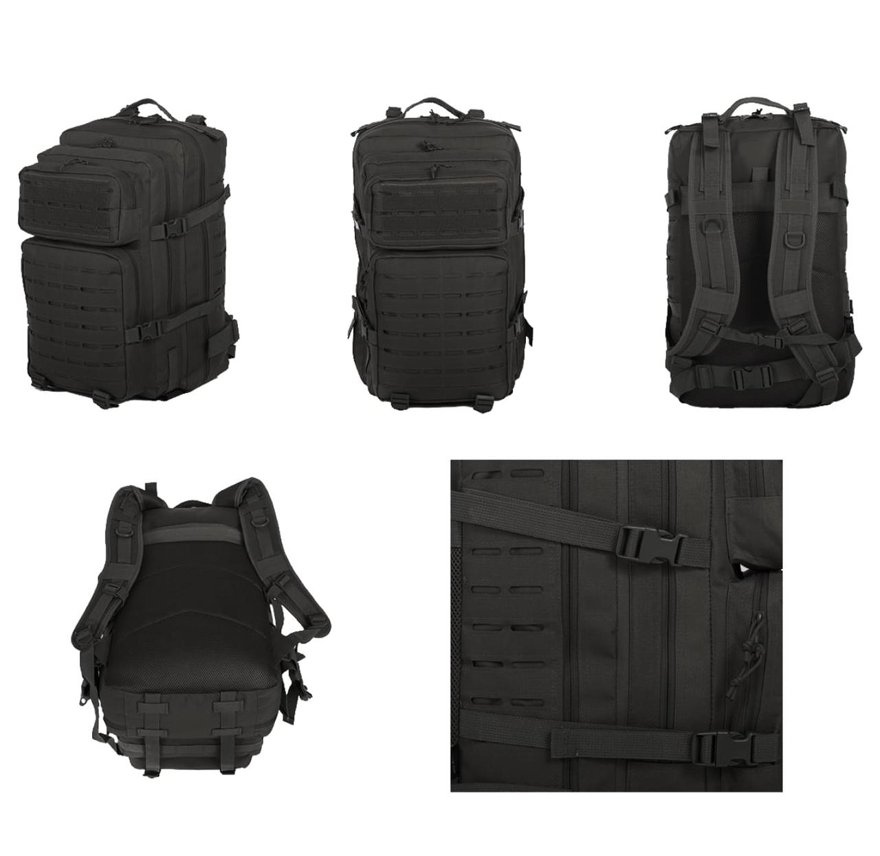 Рюкзак SILVER KNIGHT1512 black 45л лазер чорний, фото 1