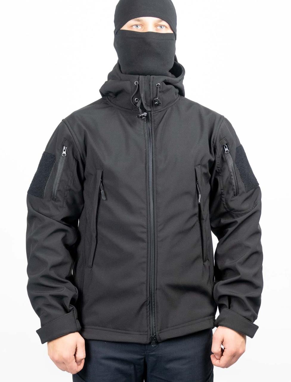 Тактична куртка Soft Shell VIKING Black чорна WinTac, фото 1