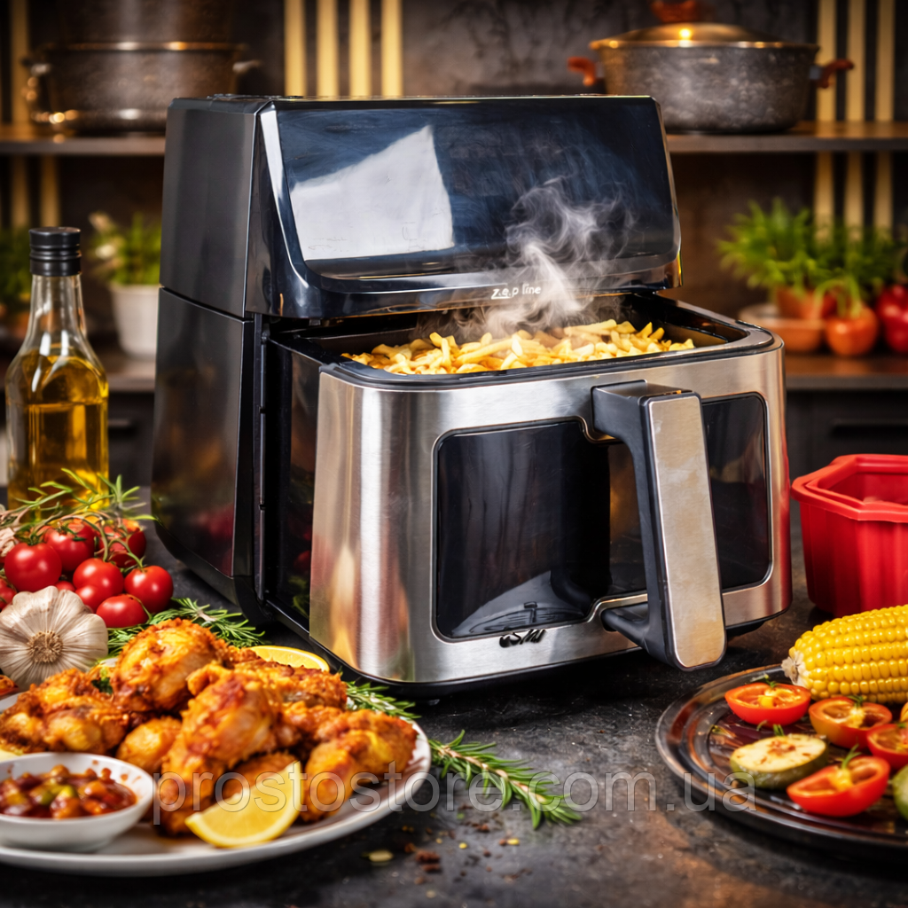 Аерофритниця-мультипіч Zepline TEFAL 4200 Вт, 12,5 л – Потужна німецька електрична аерогриль для дому, фото 1