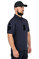Тактичне поло CoolPass Патрульного НГУ Dark blue Velcro темно-синє - WinTac