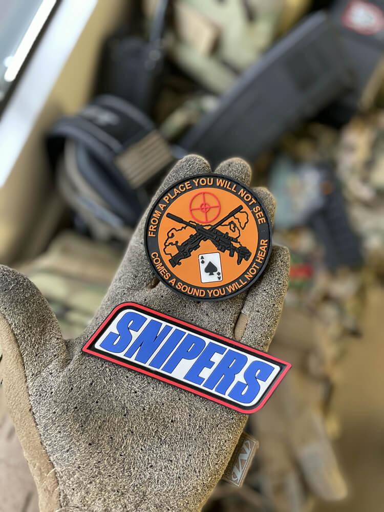 Шеврон ПВХ на липучці "Снайперс" 10x3см, фото 1