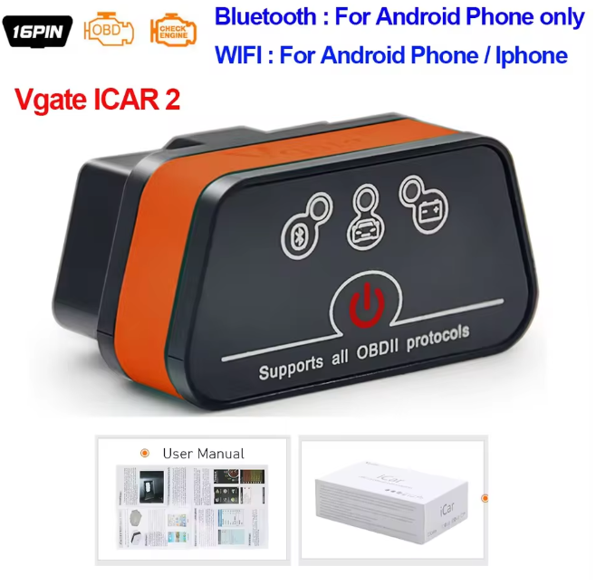 Діагностичний сканер (адаптер) vgate iCar2 Wi-Fi (ELM327 mini)