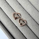 Срібні пусети в позолоті з сердечком і зіркою та фіанітами Анетті - 925 проби, фото 4