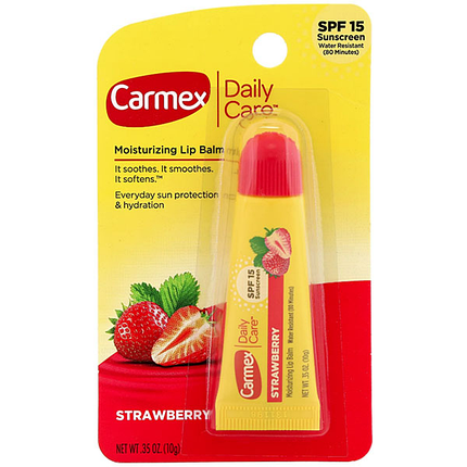 Бальзам для губ Carmex Daily Care Moisturizing Lip Balm Strawberry 10 грам, фото 1