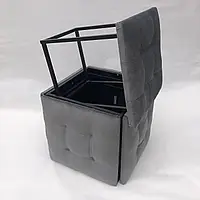 Пуф 5в1 трансформер велюр серый