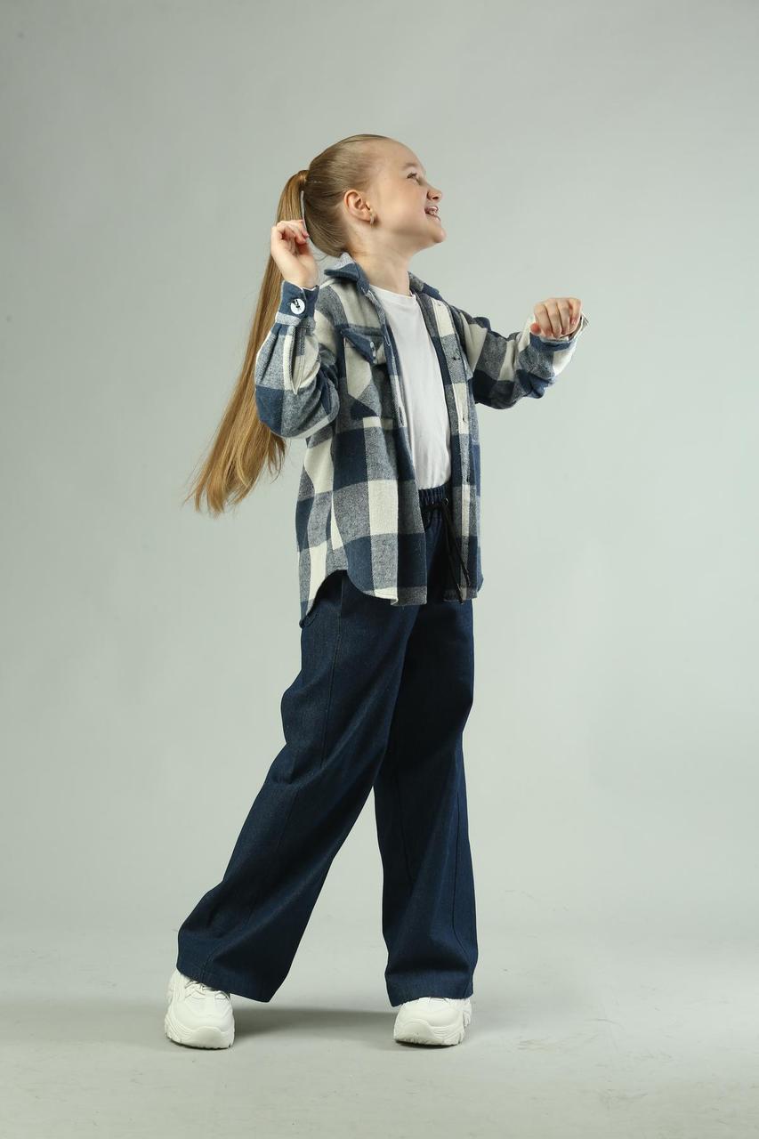 Костюм 2-ка з байковою рубашкою БЛАКИТНИЙ, фото 1