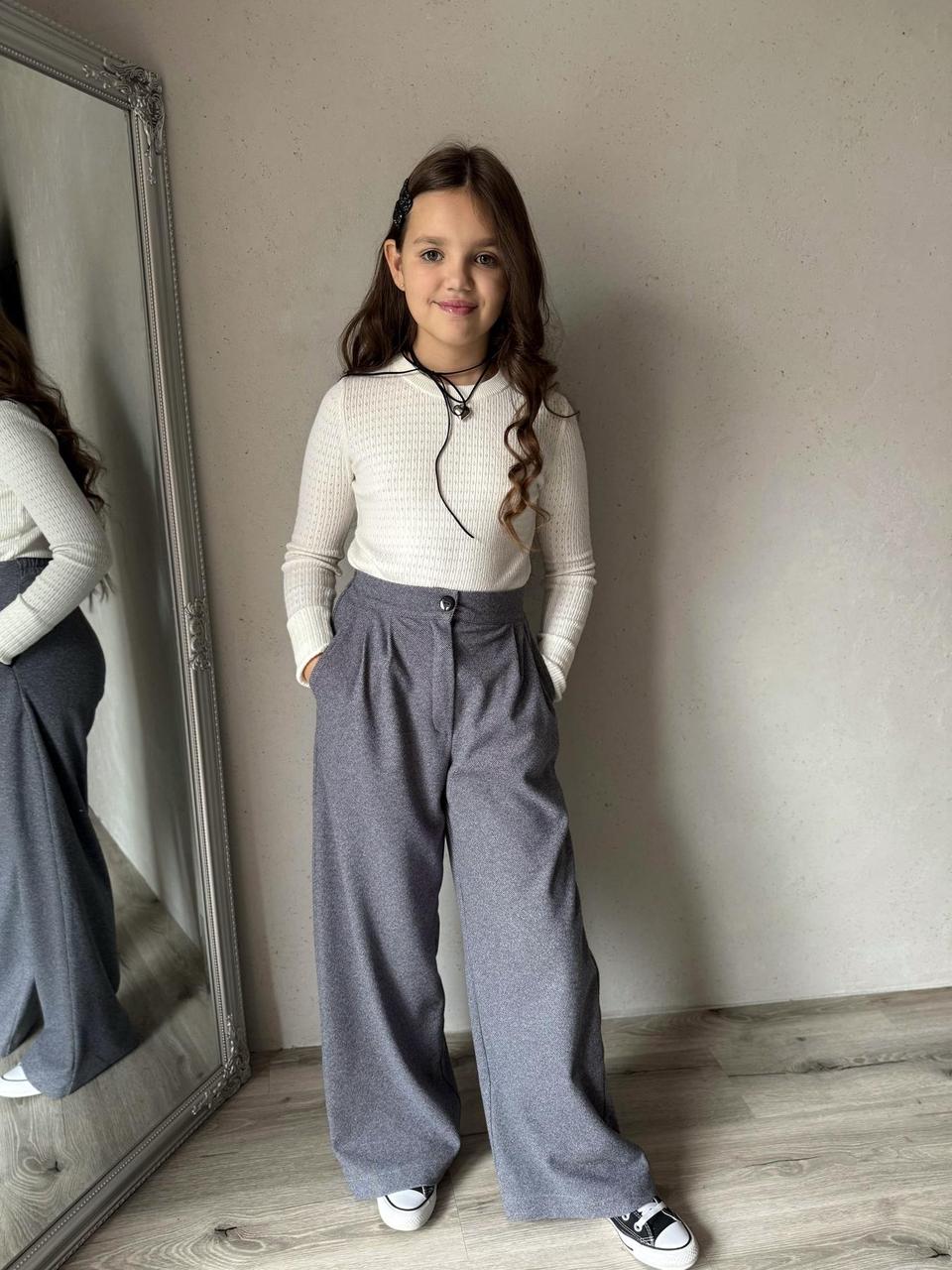 Брюки 2 складки кашемірові, джинс, фото 1