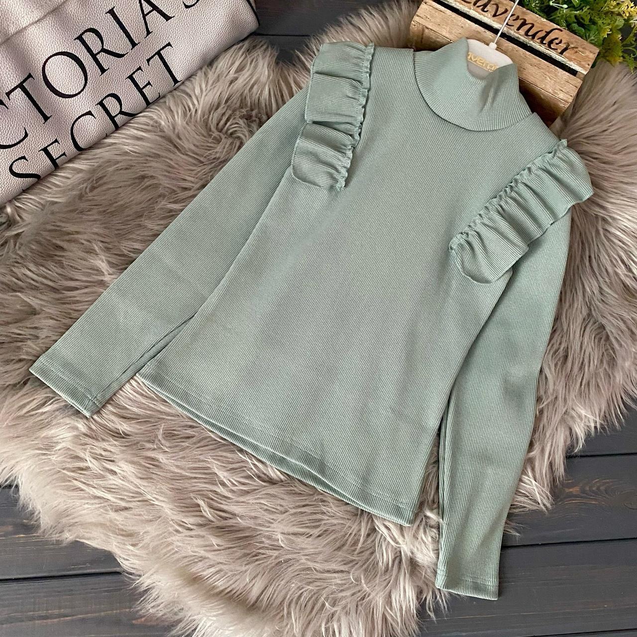 Гольф "Волан" для дівчаток колір оливка, фото 1