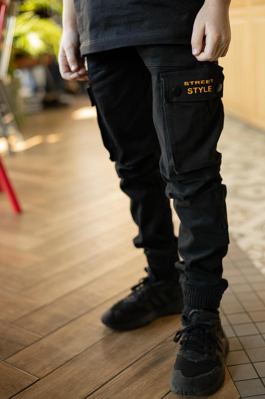 КАРГО ДЛЯ ХЛОПЧИКА ЧОРНІ з написом, фото 1