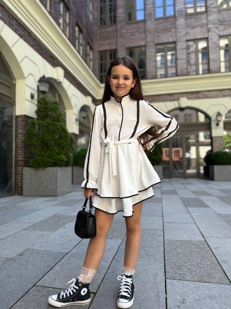 Сукня в стилі ЕТНО молочна, фото 1