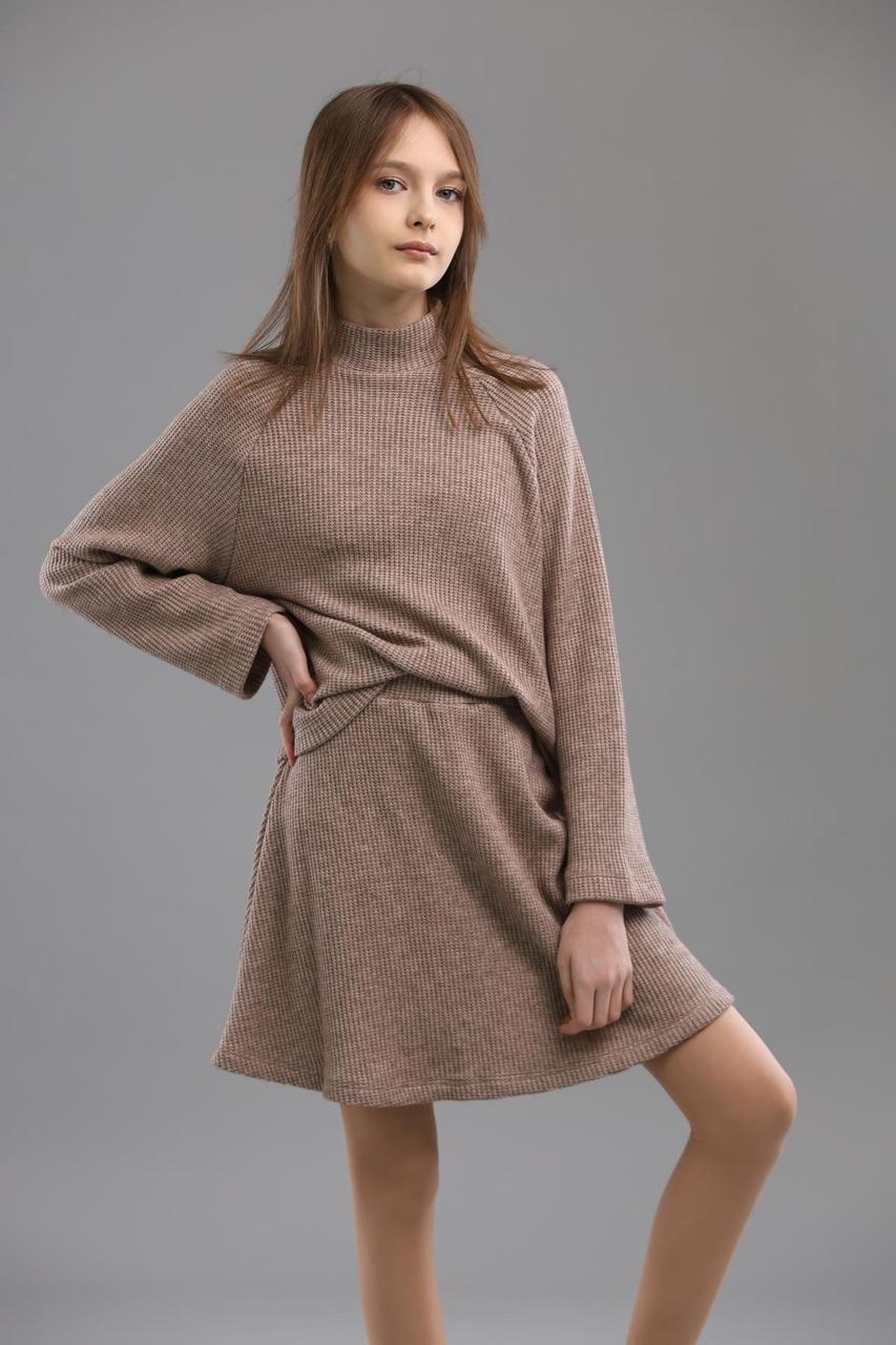 В'ЯЗАНИЙ КОМПЛЕКТ ЗІ СПІДНИЦЕЮ МОККО, фото 1