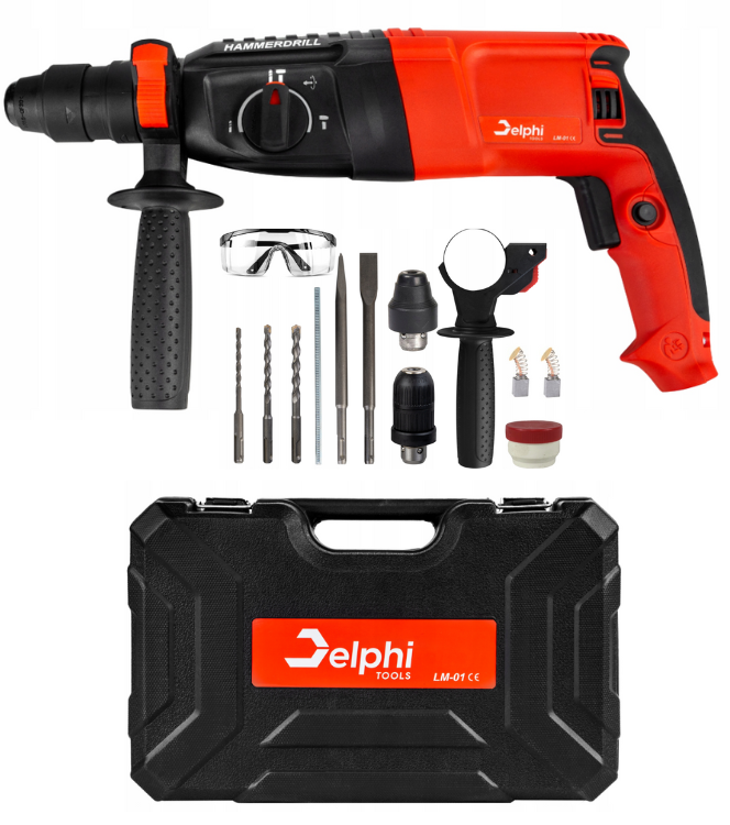 Перфоратор електричний прямий Delphi Tools (900 Вт / 4000 уд/хв / 4 дж), фото 1