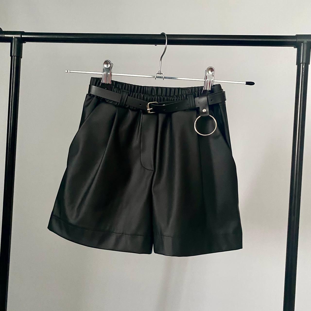 Шорти шкіряні чорні, фото 1