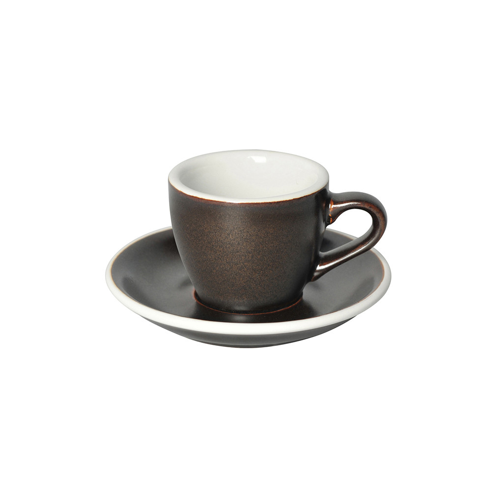 Набір LOVERAMICS EGG Espresso Cup and Saucer чашка та блюдце 80ml | Potters Colours - Порох