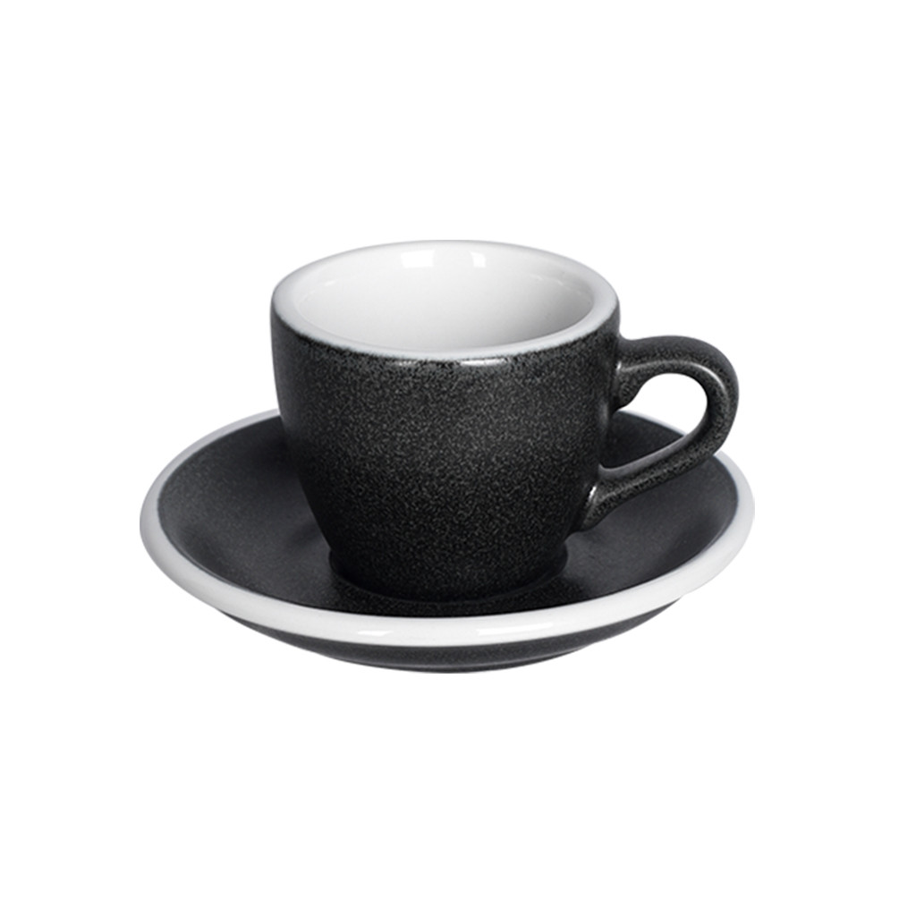 Набір LOVERAMICS EGG Espresso Cup and Saucer чашка та блюдце 80ml | Mineral Colours - Антрацит