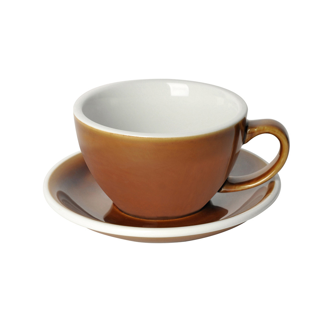 Набір LOVERAMICS EGG Cafe Latte Cup and Saucer чашка та блюдце 300ml | Potters Colours - Карамель