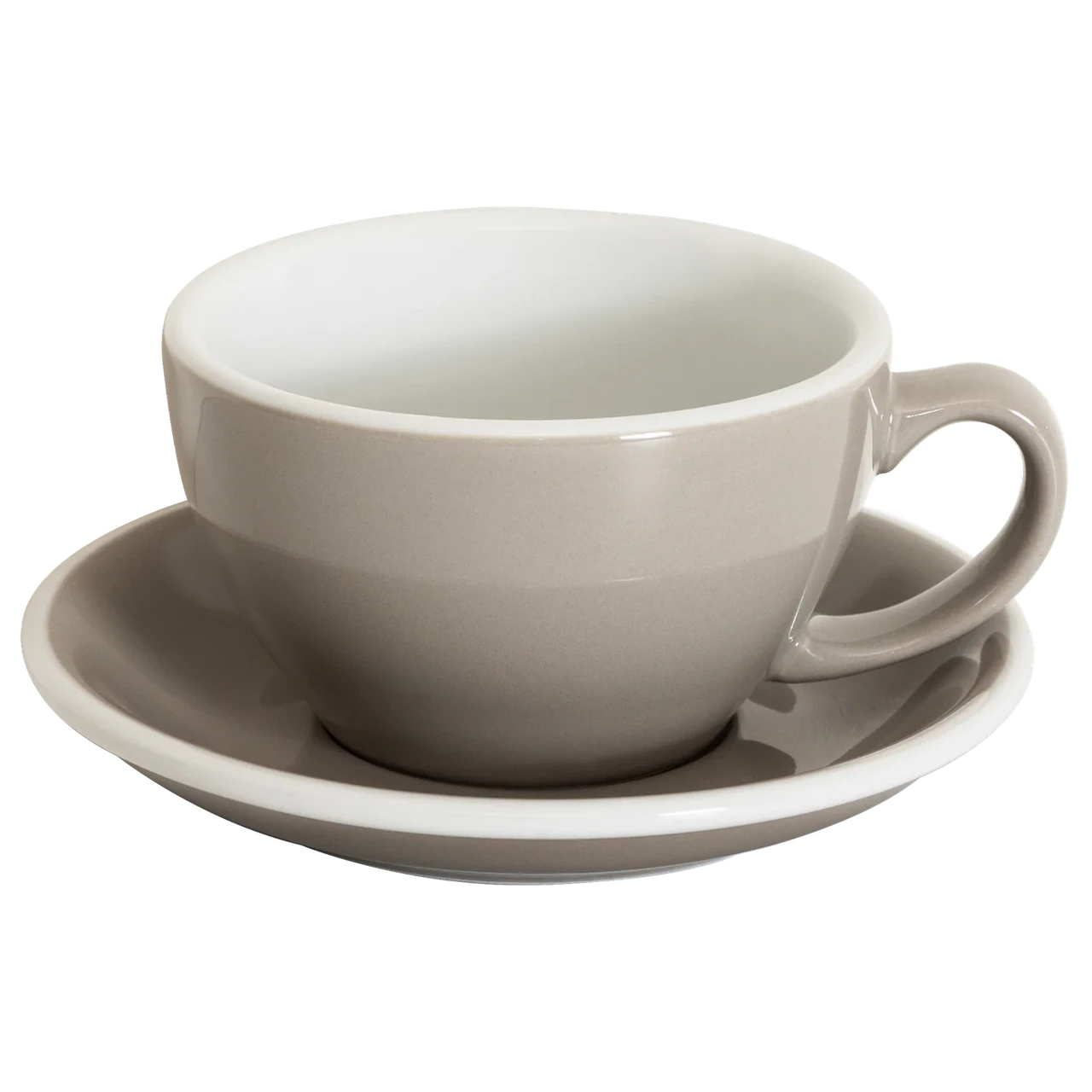 Набір LOVERAMICS EGG Cafe Latte Cup and Saucer чашка та блюдце 300ml - Сіро-коричневий