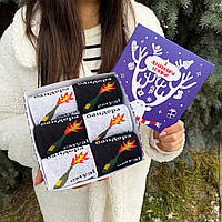 Подарунковий набір шкарпеток для чоловіків 6 пар з патріотичним принтом 40-45 р високі демісезонні в новорічній коробці