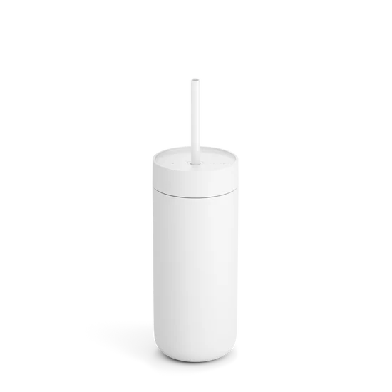 Fellow Carter Cold Tumbler Термосклянка із керамічним покриттям та трубочкою об'ємом 473 мл - Матовий білий