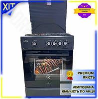 DM Плита газова Castle специфікація 2.2 4 конфорки Graphite з газовою духовкою таймером для кухні та п SPE|LZ