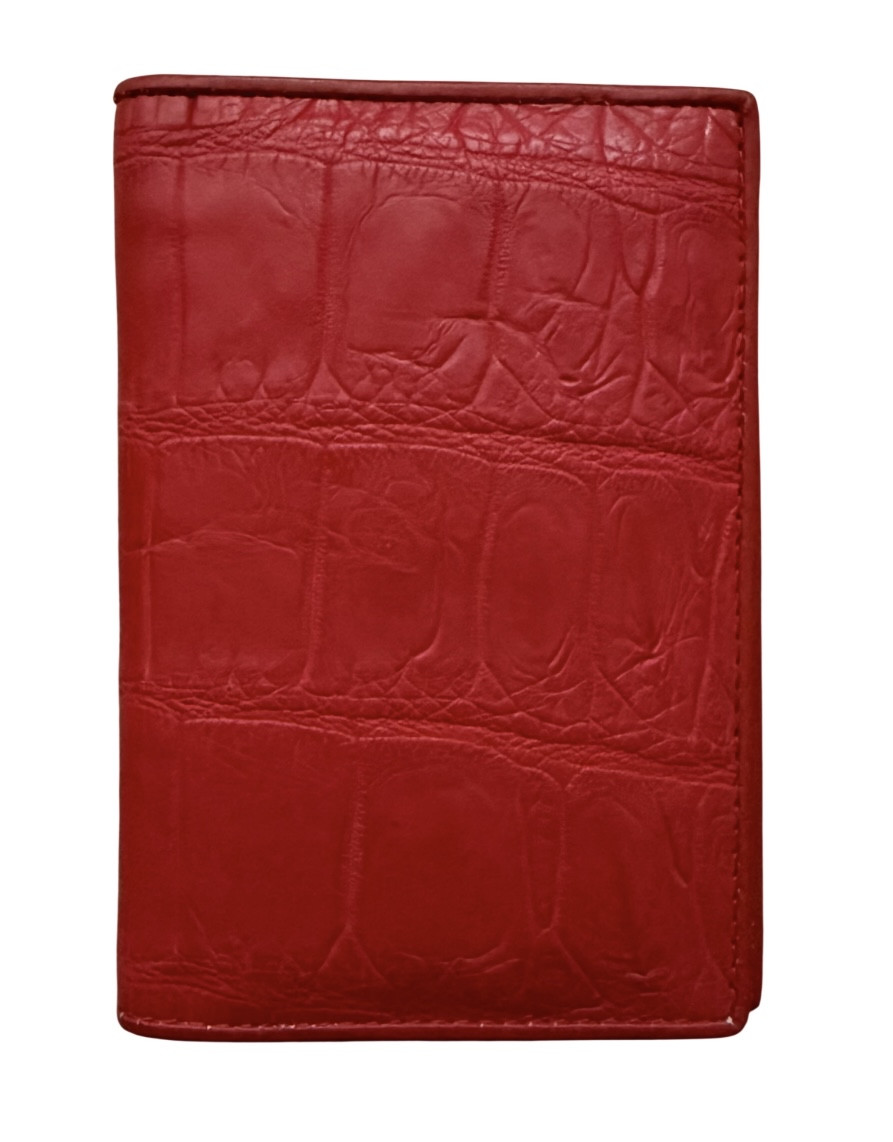 Обкладинка на паспорт із натуральної шкіри крокодила червона Ekzotic Leather (cp04)