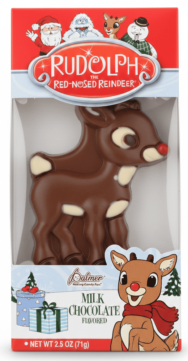 Шоколадна фігурка олень Rudolph the Red Nosed Reindeer 71г, фото 1