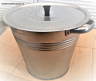 Бак 15 літрів оцинкований із кришкою та решіткою/Метид, Дніпр/