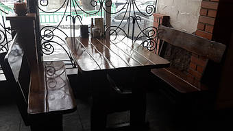 Компания "Промконтракт" изготовила деревянную мебель для кафе в Киеве в  "Первый паб грузинской кухни" по адресу: Киев, ул. Выборгская 49а