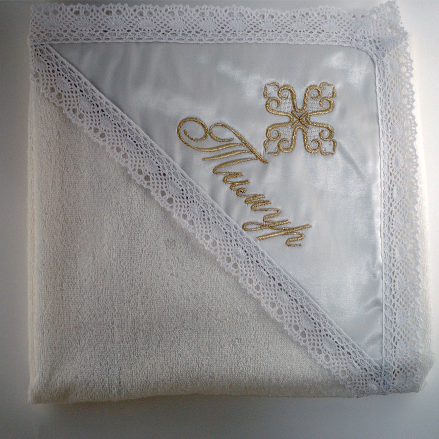 Крыжмо для крещения Марго хлопковая белая махра 100х80 см (КР-10)Бедрик - фото 2 - id-p492836891