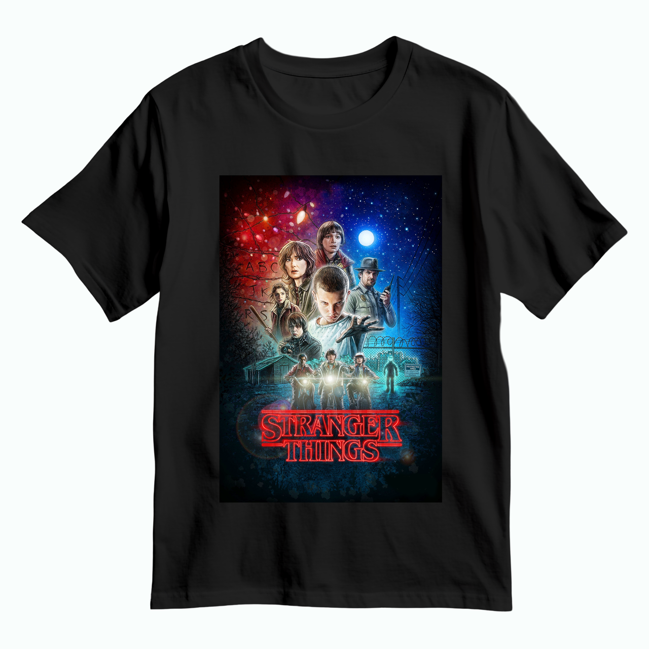 Дитяча футболка Stranger Things, чорна, фото 1