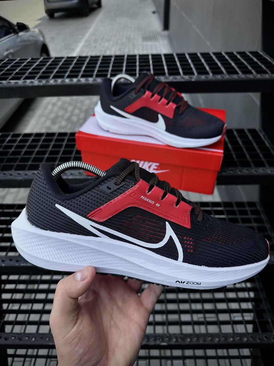 Кросівки чоловічі Nike Zoom Pegasus 40 Black Red спортивні легкі для бігу, фото 1
