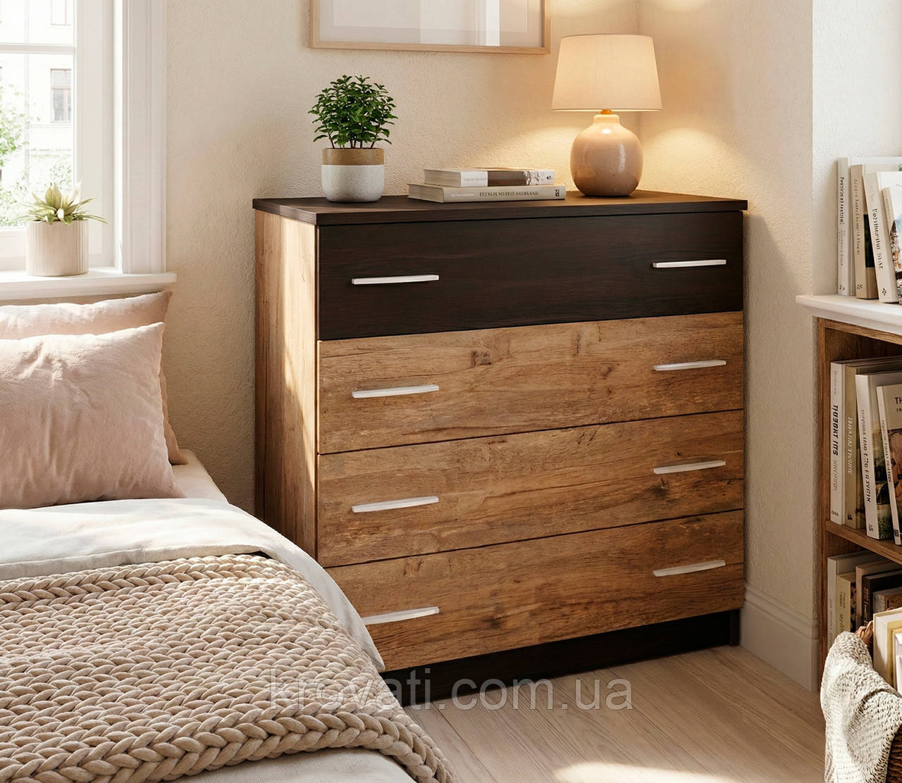 Комод 4Ш Вероніка, Меблі Сервіс, Дуб април/венге