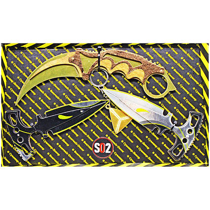 BOX Сувенірний "КЕРАМБІТ GOLD & HARMONY daggers" (SO2‑10‑B) — набір сувенірних ножів