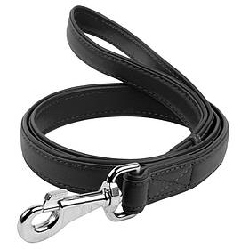 Повідець для собак шкіряний WAUDOG Glamour, Ш 18 мм, Дов 122 см чорний yX.