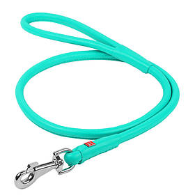 Повідець для собак шкіряний WAUDOG Glamour круглий, Д 13 мм, Дов 122 см ментоловий yX.