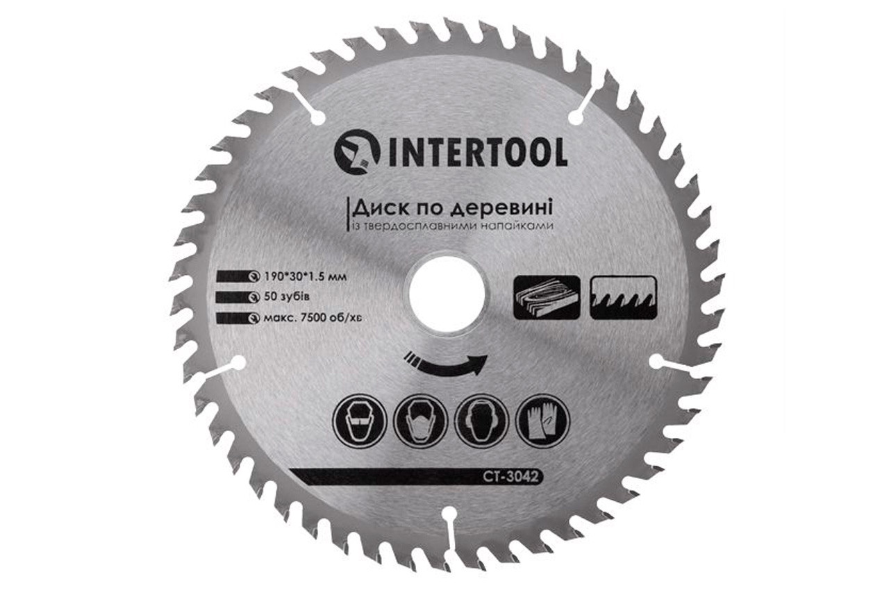 Диск пильный Intertool 190 х 50T х 30 мм (CT-3042), фото 1