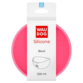Миска WAUDOG Silicone, 250 мл рожевий yX.